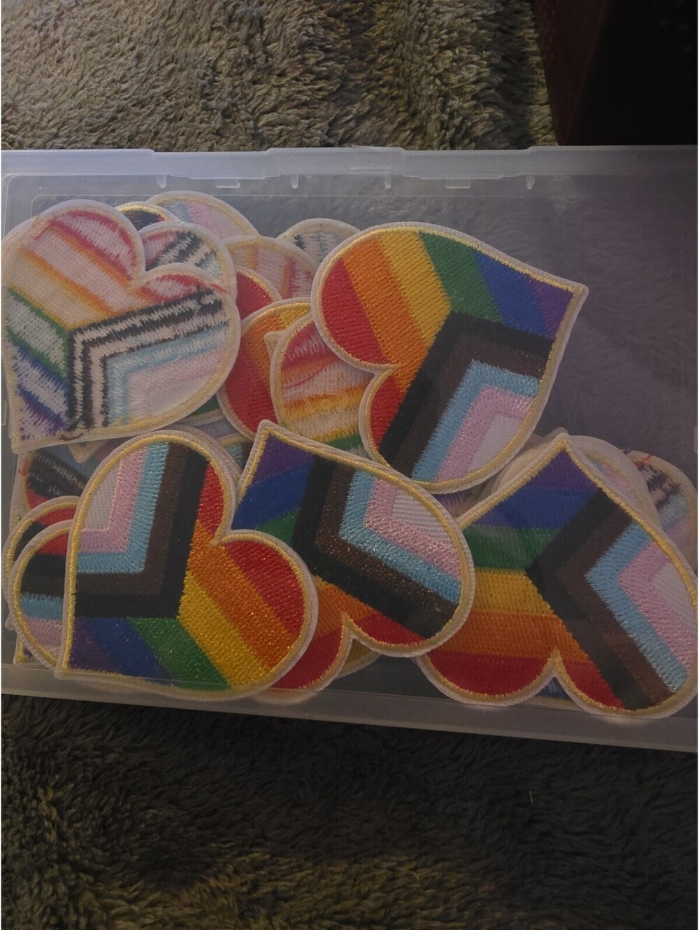LGBT Pride Iron On Patches, For Clothing Jacket Jeans Pants 30 Rainbow Hearts